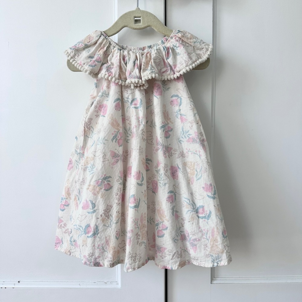 Cynthia Rowley Kids Floral Bunny Butterfly Ruffle Dress Easter Holiday Spring 2T